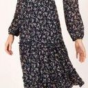 Petal and Pup  Edwina Shirred Frill Long Sleeve Midi Dress - NAVY FLORAL Size 4 Photo 1