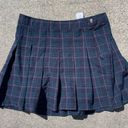 American Eagle  NWT Highest Rise Pleated Plaid Mini Skirt Blue Green Tartan 10 Photo 6