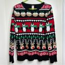 Holiday Time Holiday Christmas Sweater Women’s Medium Reindeer Penguins Trees Snowflakes Photo 0