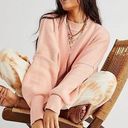 Free People  Sz S Easy Street Tunic Sweater Oversized Slouchy Pink Long Sleeve Photo 0