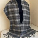 Anthropologie Celeste Fringe plaid wool cashmere blend scarf gray Photo 4