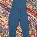 Free People Movement  Dusty Blue Open Sides T-Back Jogger Jumpsuit - S Photo 0