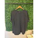 Free People  Black Oversized Exposed Seams Tee Sz Large Photo 1