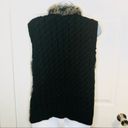 Sebby  Faux Fur Vest Sweater Back Brown Black M Photo 4