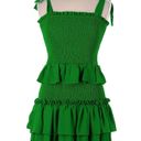 TCEC Green ruffled smocked Dress Photo 0