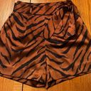 White House | Black Market  Tiger Print 5” High Waisted Belted Satin Shorts Size 2 Photo 3