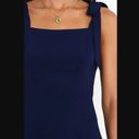 Petal and Pup  Laurel Navy Blue Tie Shoulder Side Slit Midi Dress 4 Photo 1