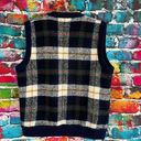 Vintage Hasting & Smith Faux Leather Knot Button Front Plaid Sweater Vest Size L Size L Photo 3