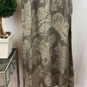 Jones New York  100% Silk Gray & Tan Paisley Print Sleeveless Maxi Dress 8 Photo 3