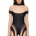 MUGLER Black Illusion Stretch Bodysuit 40 Size L Photo 5