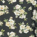 Oak + Fort  Shirt Womens Medium Black Cream Floral Flowers Ruched Tie Front Bloom Photo 4