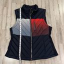 Tommy Hilfiger Women's Puffer Vest Ombre Quilted Blue Red Gray Size Large Zip Photo 2