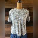 Cabin creek 90s  Blue Floral Ribbed Short Sleeve Shirt Size M Photo 5