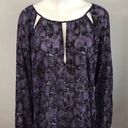 Lane Bryant  Plus Size Purple Black Snake Snakeskin Animal Cutout Long Sleeve Top Photo 1