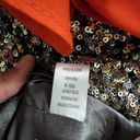 C. Luce  orange batwing gold sequin mini dress size medium Photo 6