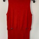 Cache Caché Women's Ribbed Mock Neck Top Knit Blouse Pullover Sleeveless Red Size Larg Photo 0