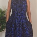 Gabby Skye  NWT Fit & Flare Dress Women Size 6  Royal Blue & Black Velvet… Photo 1