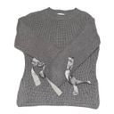 Tuckernuck  Bloggers Favorite all:row Bow Sleeve Side Slit Sweater Small Gray Photo 5