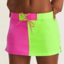 Love Shack Fancy NWT  X Hurley Solid Blocked Boardie Skirt neon pink green swimsuit Photo 0