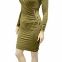 Carmen Marc Valvo  Loren Green Cut Sew Small Dress Photo 2