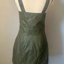 Wild Fable  Faux Leather Zip Up Overall / Jumper Dress Olive Green Size Small NWT Photo 3