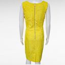 Rsvp  By Talbots Yellow Leaf Lace Sleeveless Sheath Dress Size 8 Photo 4