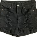 American Eagle Black Distressed Mom Shorts Photo 0