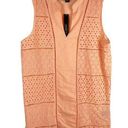 August Silk  Medium Top Orange Peach Eyelet Embroidered Sleeveless Tunic 840 Photo 0