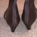 Prevata Brown Diana Leather Croc Heeled Boots Size 8 Photo 4