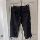 Juicy Couture Y2K Black Cargo Cropped Juicy Coture Linen Boho Casual Retro Pants Capris Small Photo 7