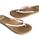 Sanuk  Flip Flop Sandals 9 Pink Tan Yoga Mat Footbed Comfort Casual Summer Beach Photo 0