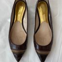 Michael Kors MICHAEL  Haya Flat Pointed Toe brown leather Ballet Flat Photo 2