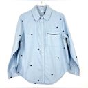 Aerie  Flannel Boyfriend Pajama Top Monaco Blue Star Print Size M Photo 1