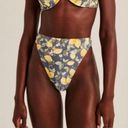 Abercrombie & Fitch  Lemon Print High Leg Cheeky Bikini Bottom sz M Photo 4