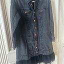 Pilcro  Tulle & Black Denim Shirt Dress Photo 5