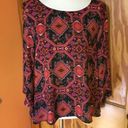 Everly Anthropologie  psychedelic bell sleeve blouse Photo 5