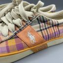 Polo  Ralph Lauren Plaid Multicolor Sneakers Madras "Gillian" 7 B Photo 2