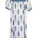 Daughters of India Mishka Boho Maxi Dress Azure Blue & White Cotton Size Medium Photo 0