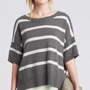 Banana Republic  Short Sleeve Gray White Stripes Cropped Sweater GoodBye Sz S Photo 0