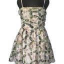 Entro New Olive Floral Square Neck Dress  Size Medium Photo 0