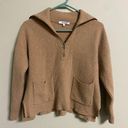 Madewell  Merino Wool Blend Quarter Zip Popover Sweater Size Medium Camel Pockets Photo 0