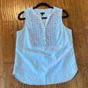 Talbots  blue beaded front sleeveless blouse size medium petite Photo 5