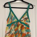 Milly $345 GOSSIP GIRL  GREEN WATERCOLOR SHIMMER SILK DRESS Sz 6 Photo 3