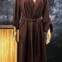 Daniel Rainn DR2  Long Woven Open Trench Coat Chestnut Nordstrom Large Photo 5