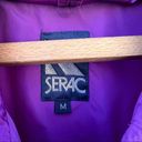 Vintage 90s SERAC purple nylon oversized windbreaker with roll up hood Size M Photo 4