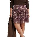 Ralph Lauren NWT Lauren  Georgette Purple Floral Crinkle Tiered Ruffle Skirt Photo 2