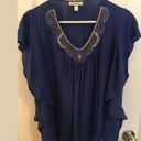 Dress Barn  Beaded Royal Blue Shirt, Short Sleeve Photo 0