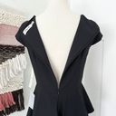 Eliza J  Cap Sleeve Ruffled Peplum Waist Crepe Wide Leg Jumpsuit Black Size 6 NWT Photo 10