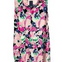 Crown & Ivy Crown Ivy Size Small Dress Sleeveless Pink Navy Floral Print Ruffle Pockets 1592 Photo 0