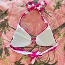 Ralph Lauren y2k  hot pink striped gold ring halter bikini top Photo 2